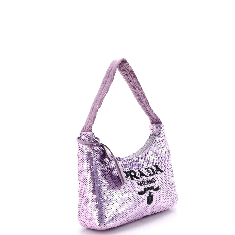Prada Re-Edition Hobo Sequins Mini #233592P21B - Picture 2 of 6